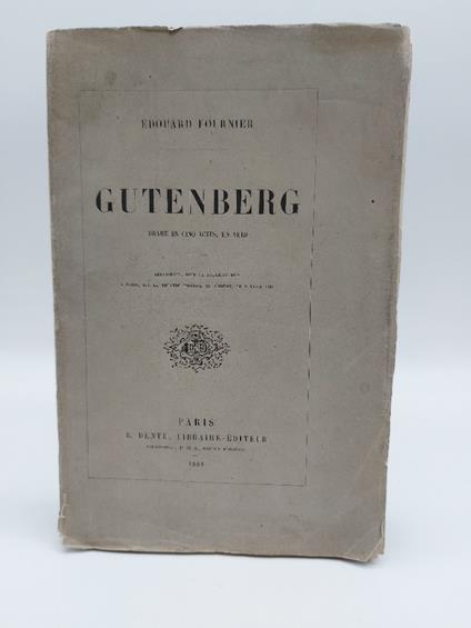 Gutenberg. Drame en cinq actes en vers - copertina
