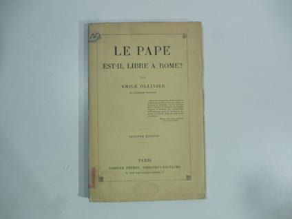 Le Pape est-il libre a Rome? Seconde edition - copertina