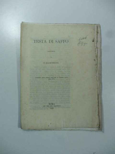 Testa di Saffo - copertina
