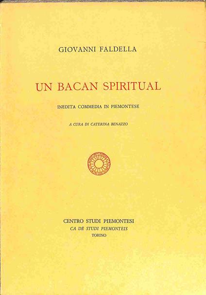 Un bacan spiritual. Inedita commedia piemontese - copertina