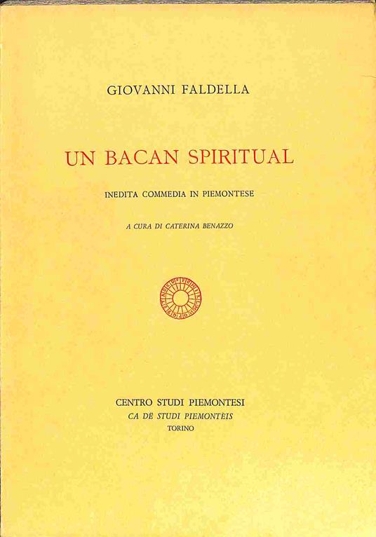 Un bacan spiritual. Inedita commedia piemontese - copertina