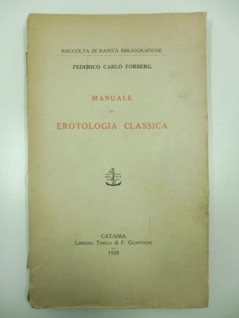 Manuale di erotologia classica - copertina