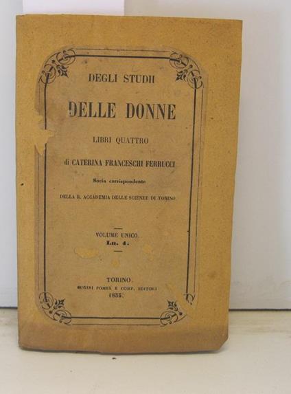 Degli studii delle donne. Libri quattro - copertina