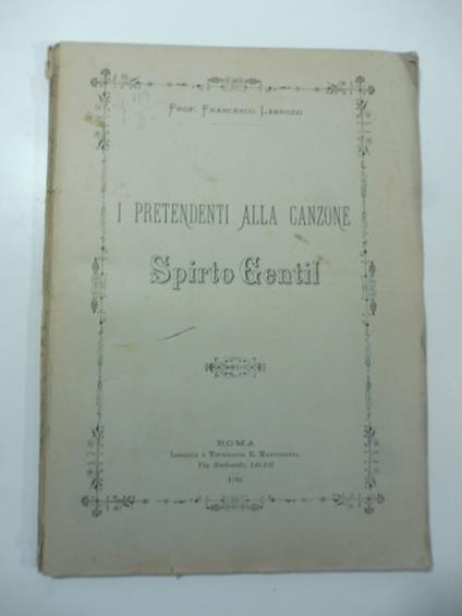 I pretendenti alla canzone Spirto gentil - copertina