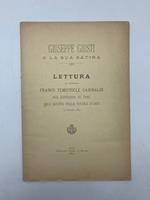 Giuseppe Giusti e la sua satira. Lettura...nella distribuzione dei premi agli alunni delle scuole d'Asti 17 gennaio 1893