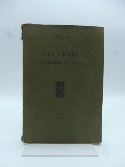 Gli Umbri nelle assemblee della patria (1831-1849) - copertina