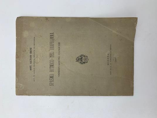 Spasmo ritmico del diaframma. Osservazioni cliniche - copertina