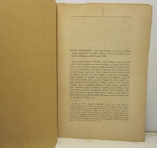 Un rappresentante del realismo nell'arte antica. Nota letta al R. Istituto Lombardo nell'adunanza del 29 marzo 1883 - copertina