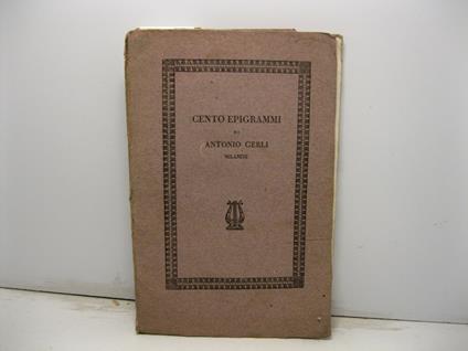 Cento epigrammi - copertina