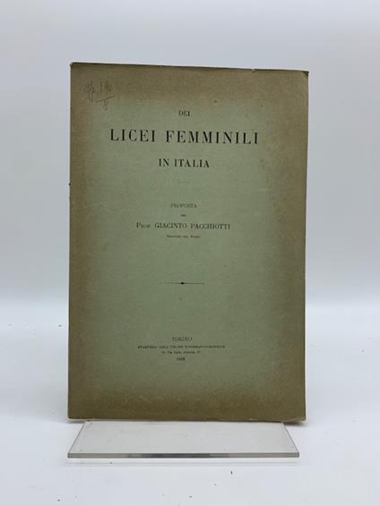 Dei licei femminili in Italia. Proposta - copertina
