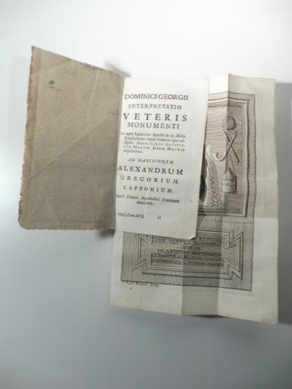 Interpretatio veteris monumentis in Agro Lanuvino detecti & in Aedes capitolinas nuper inlati in quo effigies Archigalli Antistitis Magnae Deum Matris exprimitur - copertina