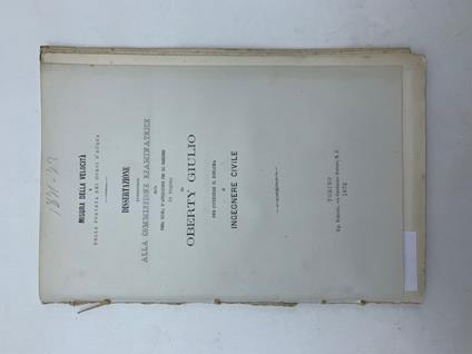 Misura della velocita' e della portata dei corsi d'acqua. Dissertazione - copertina