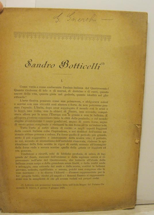 Sandro Botticelli - copertina