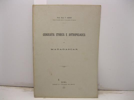Geografia storica e antropologica di Madagascar - copertina