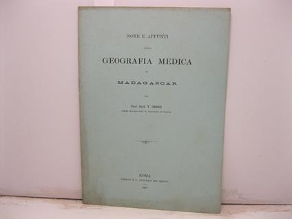 Note e appunti sulla geografia medica di Madagascar - copertina