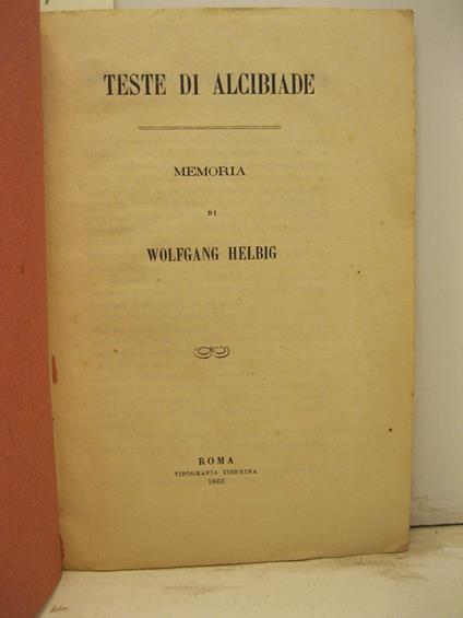 Teste di Alcibiade. Memoria - copertina