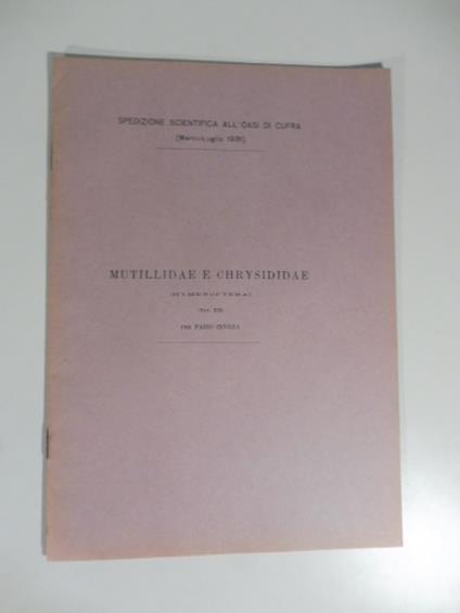 Mutillidae e chrysididae - copertina