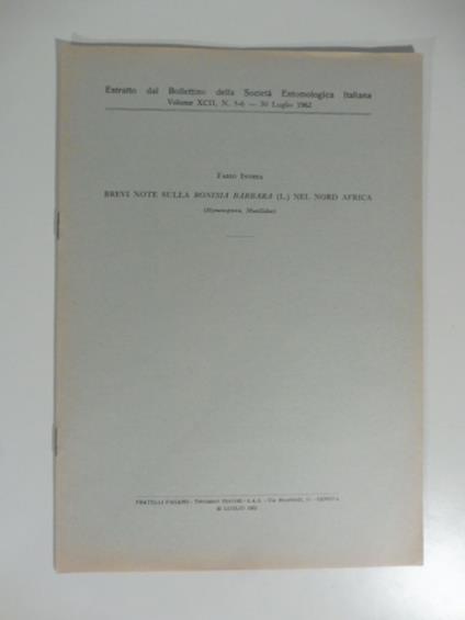 Brevi note sulla Ronisia barbara nel Nord Africa - copertina