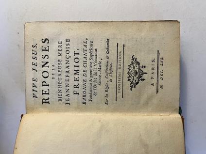 Vive Jesus. Reponses de la de la bienheureuse Mere Jeanne-Francoise Fremiot baronne de Chantal - copertina