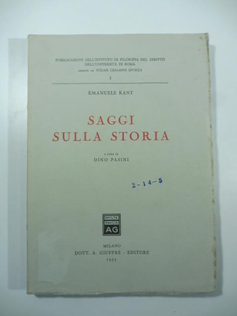 Saggi sulla storia - copertina