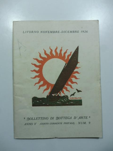 Bollettino di Bottega d'Arte, Livorno, num. 9, novembre-dicembre 1926. Mostra degli artisti napoletani - copertina