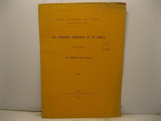 Les premiers chretiens et le demon. Memoire - copertina