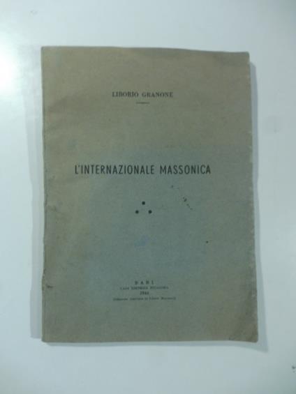 L' internazionale massonica - copertina