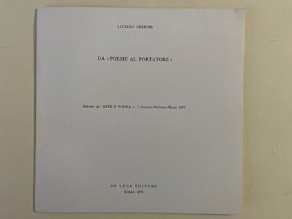 Da Poesie al portatore - copertina