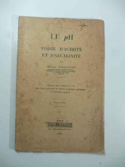 Le ph force d'acidite' et d'alcalinite' - copertina