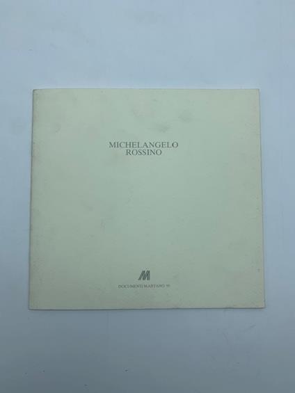 Michelangelo Rossino (catalogo) - copertina