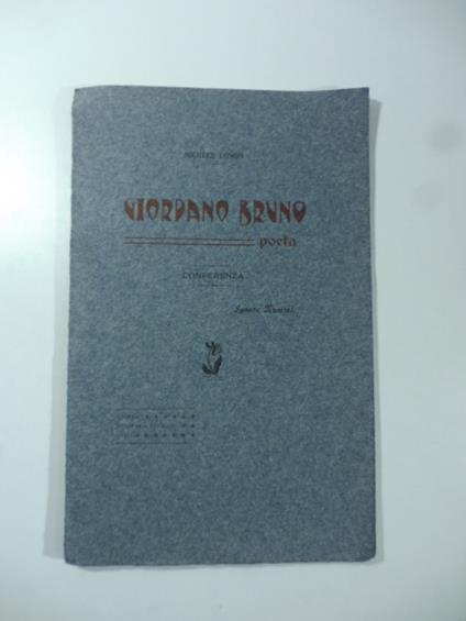 Giordano Bruno poeta. Conferenza - copertina