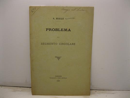 Problema sul segmento circolare - copertina