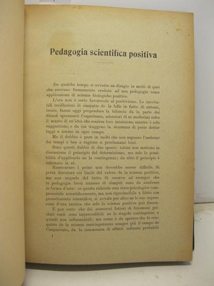 Avviamento all'educazione e istruzione dei deficienti. Lezioni dettate nella scuola magistrale ortofrenica di Roma nell'anno scolastico 1904 - 1905 e raccolte da Cesare De Felicis. Leg. Bollettino della scuola magistrale ortofrenica. 1917 - 19. Leg. - copertina