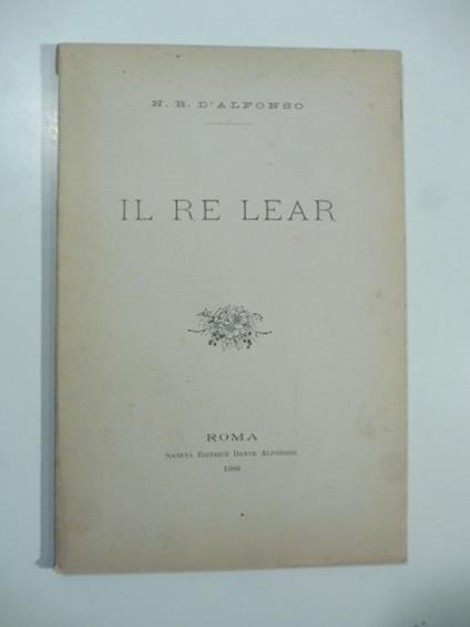 Il Re Lear - copertina