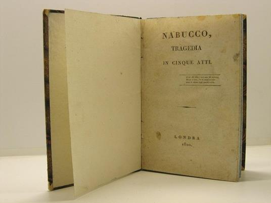 Nabucco, tragedia in cinque atti - copertina