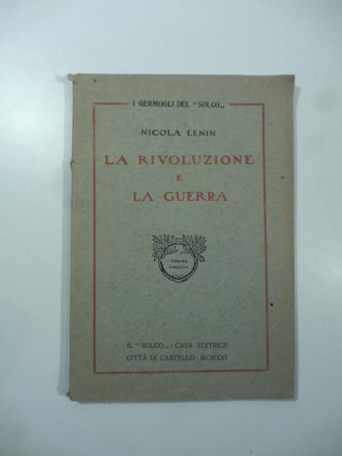 La rivoluzione e la guerra - copertina