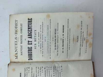 Manuels-Roret. Nouveau manuel complet de dorure et argenture sur metaux - copertina