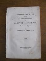 Dissertazione e tesi presentate alla Commissione esaminatrice da Olliveri Giuseppe per ottenere il diploma. Trebbiatoi, brillatoi da riso