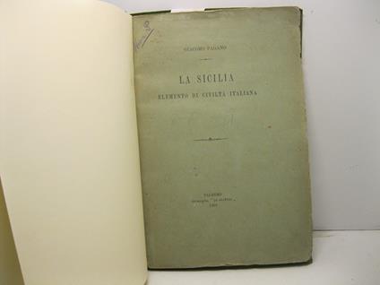 La Sicilia elemento di civilta' italiana - copertina