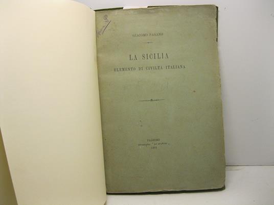 La Sicilia elemento di civilta' italiana - copertina