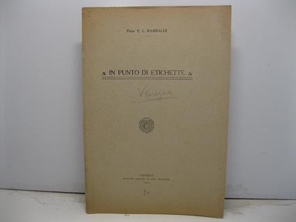 In punto di etichette - copertina