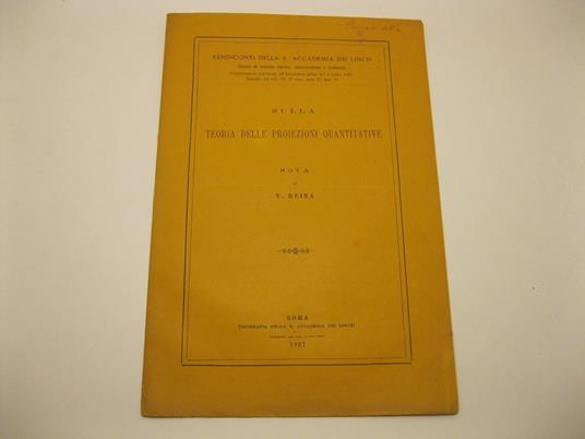 Sulla teoria delle proiezioni quantitative. Nota - copertina