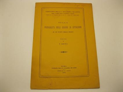 Sulla probabilita' degli errori di situazione di un punto nello spazio. Nota - copertina