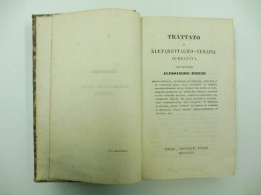 Trattato di blefarottalmo-terapia operativa - copertina