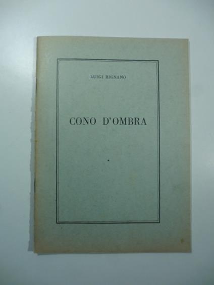 Cono d'ombra - copertina