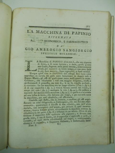 La macchina di Papinio riformata all'uso economico e farmaceutico da Gio. Ambrogio Sangiorgio speziale milanese SEGUE Descrizione di una belzuar trovata in un cavallo di Paolantonio Sangiorgio speziale e chimico - copertina