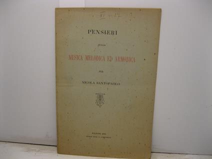 Pensieri sulla musica melodica ed armonica - copertina