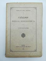 Catalogo della biblioteca. Indice per materie