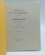L' esperienze col telefono Righi a Pavia L' avvisatore elettrico sulle ferrovie. Note