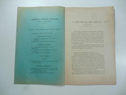 Una lettera inedita dello storico Sigismondo Tizio (13 luglio 1512) - copertina